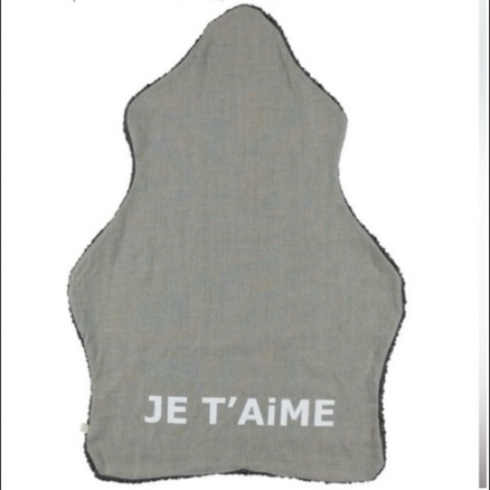 Atsuyo et Akiko - Blanket "Je T'aime" Grey/DarkGrey 24x34.5" - NWT